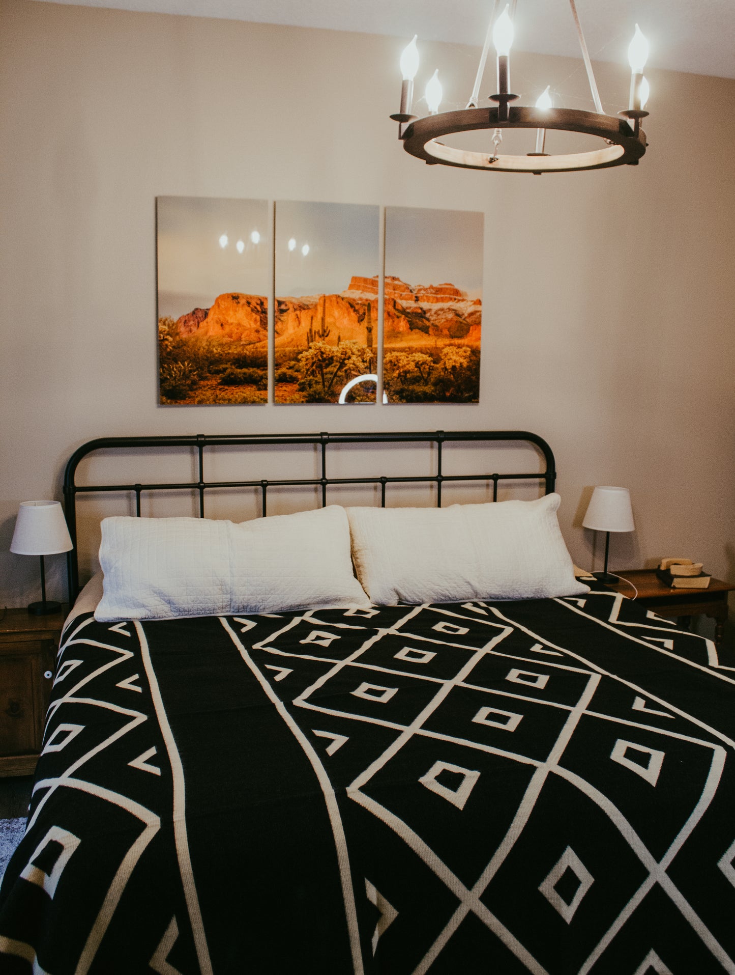 Diamante Blanket - Natural / Black