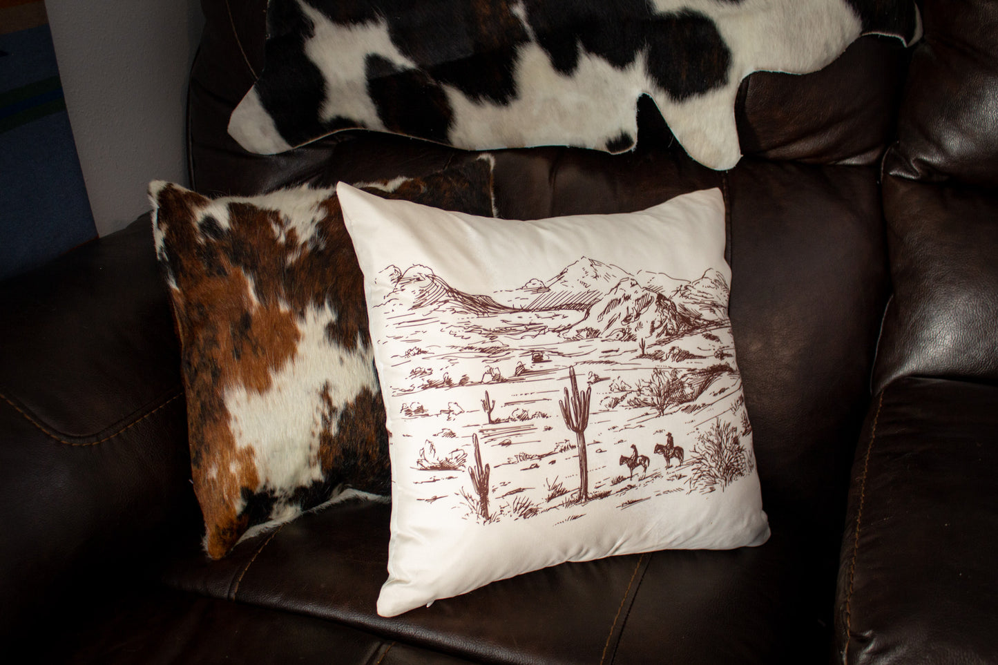 Cowhide Throw Pillow Cover