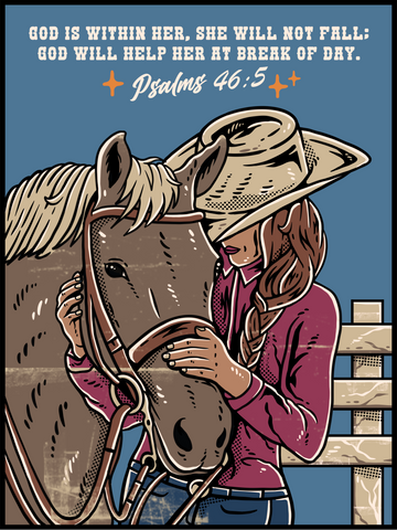 Cowgirl Psalms 46:5 Poster